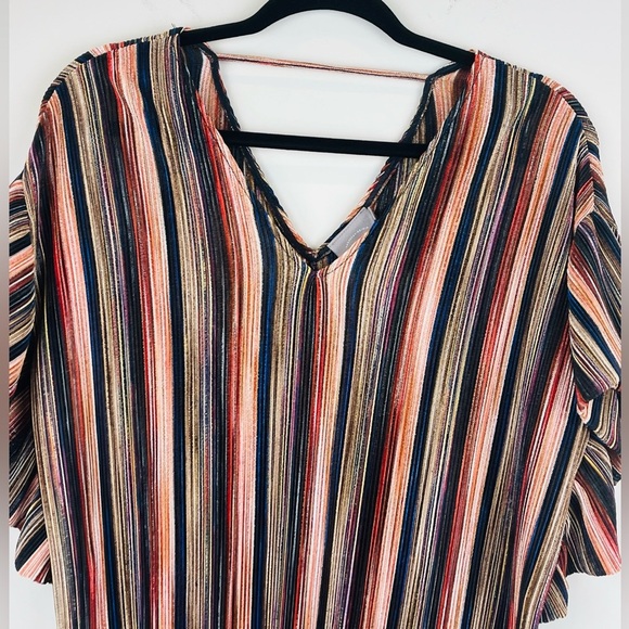 Anthropologie Vanessa Virginia Bienville Multi Color Striped Ruffle Top Size XS - Picture 6 of 11